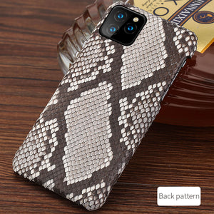 Back grain / For iPhone 11 - Genuine Leather Python phone case For iPhone 11 11 Pro 11 Pro Max X XS XS xsmax XR 5s se 5 6 6s 7 8 plus snakeskin luxury Cover