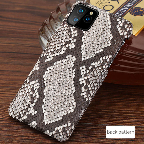 Back grain / For iPhone 11 - Genuine Leather Python phone case For iPhone 11 11 Pro 11 Pro Max X XS XS xsmax XR 5s se 5 6 6s 7 8 plus snakeskin luxury Cover