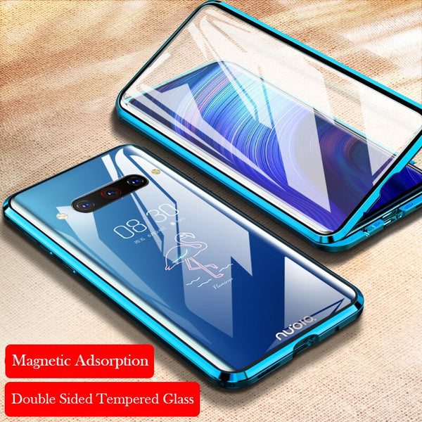 [variant_title] - 360 Full Magnetic Phone Case For ZTE Nubia Z20 NX627J Metal Frame Double Sided Glass Cover Aluminum Bumper For Nubia Z20 Case