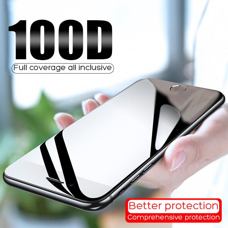 [variant_title] - 100D Curved Edge Full Cover Protective Glass On The For iPhone 7 8 6 6S Plus Tempered Screen Protector iPhone X XR XS Max Glass