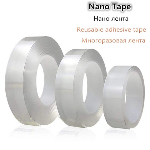 [variant_title] - 1 Roll Reusable Transparent Double-sided Tape Can Washed Acrylic Fixing Tape Nano tape No Trace Magic Car Double-sided Tape