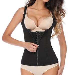 Black / S - Neoprene Sauna Sweat Vest Waist Trainer Cincher Women Body Shaper Slimming Corset Shapewear Trimmer Workout Thermo Tummy Control