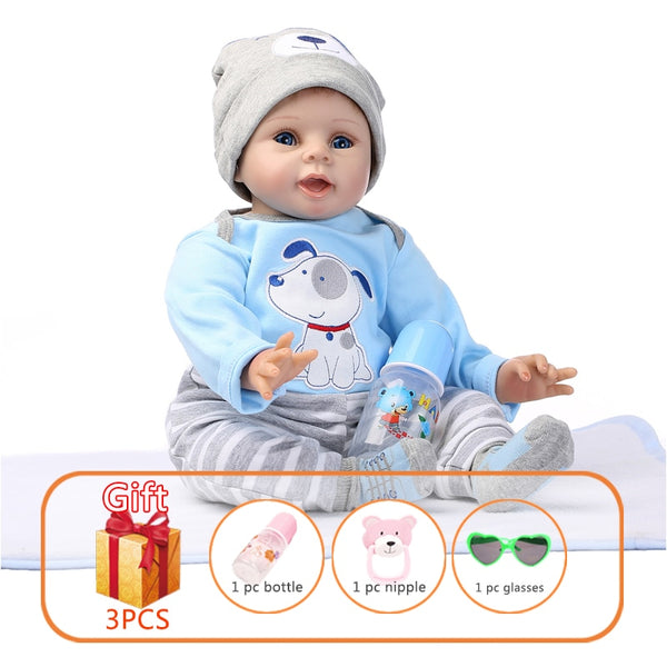 [variant_title] - NPK 55cm Baby Silicone Dolls Silicone Reborn Baby Dolls Simulation Baby Soft Doll Toys Rubber Reborn Toddlers Toys For Children (C010)