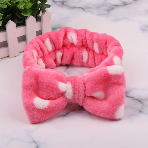 Watermelon Red Dots - 2019 New OMG Letter Coral Fleece Wash Face Bow Hairbands For Women Girls Headbands Headwear Hair Bands Turban Hair Accessories