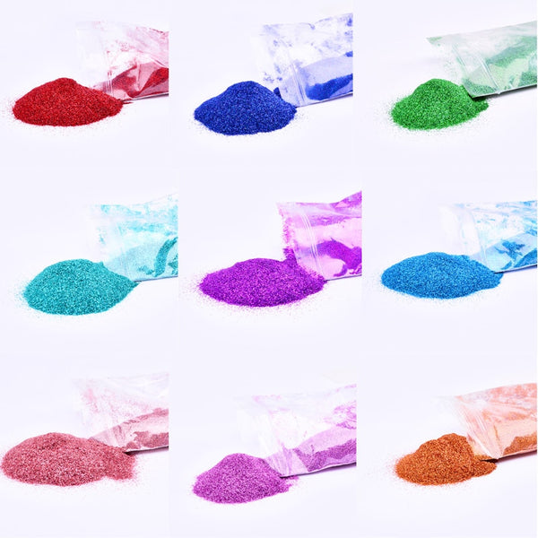 Rikonka 10G Holographic Glitter Powder Shining Sugar Silver Nail Fine Glitter Dust Nail Art Decorations Manicure 21 Colors 0.2mm