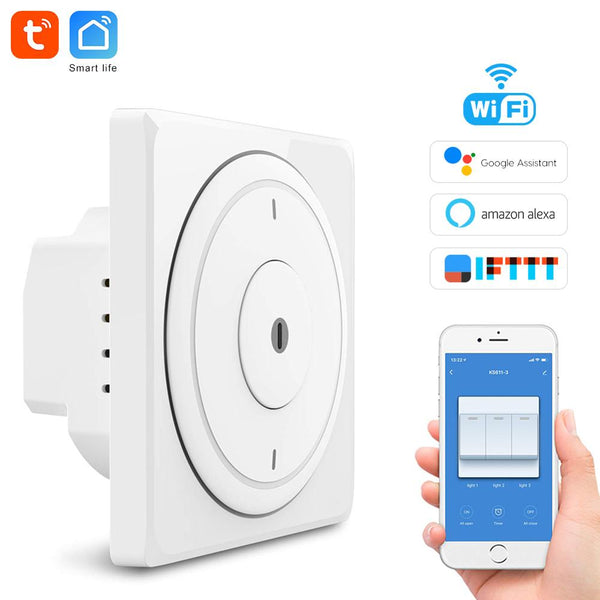 3Gang - Tuya wifi remote control light switch EU Wall button smart switchs Support Alexa, Google Home, Voice Control switch