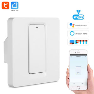 1 Gang-201335940 - Tuya wifi remote control light switch EU Wall button smart switchs Support Alexa, Google Home, Voice Control switch