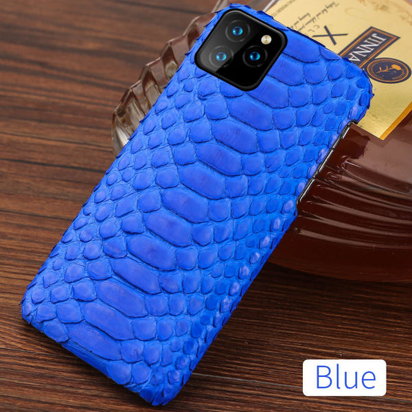 Blue / For iPhone 11 - Genuine Leather Python phone case For iPhone 11 11 Pro 11 Pro Max X XS XS xsmax XR 5s se 5 6 6s 7 8 plus snakeskin luxury Cover