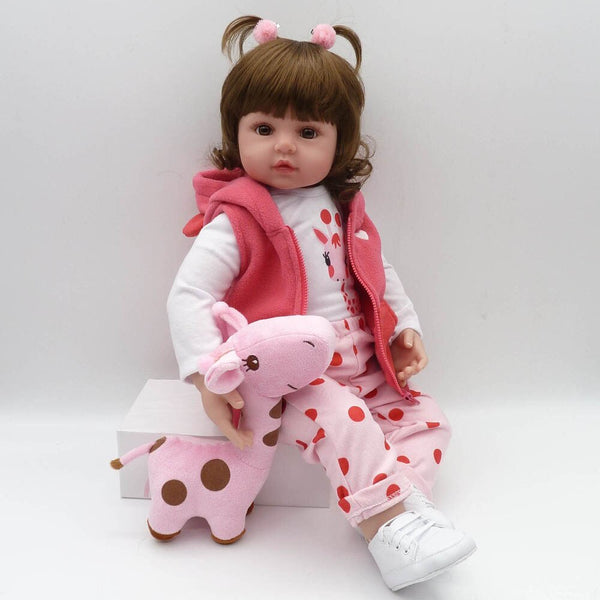 [variant_title] - 17inch 45cm Silicone Reborn Doll Bebe Bonecas Baby Lifelike Realistic Alive Baby Menino Christmas Gift Toys for Children Giraffe