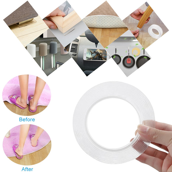 [variant_title] - 1/2/3/5m Reusable Double-Sided Adhesive Nano Traceless Tape Removable Sticker Washable Adhesive Loop Disks Tie Glue Gadget