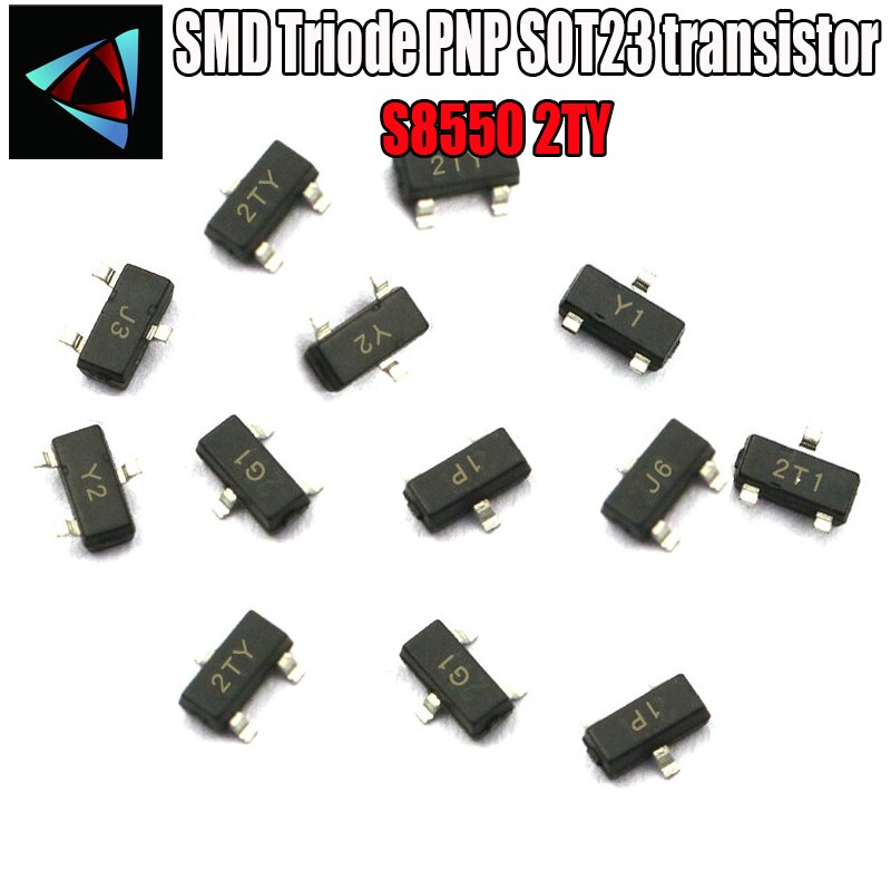 [variant_title] - 100PCS S8550 2TY SOT-23 PNP -25V/500mA SOT SMD CR NPN SMD SOT-23 Surface Mount SMD Triode PNP SOT23 transistor