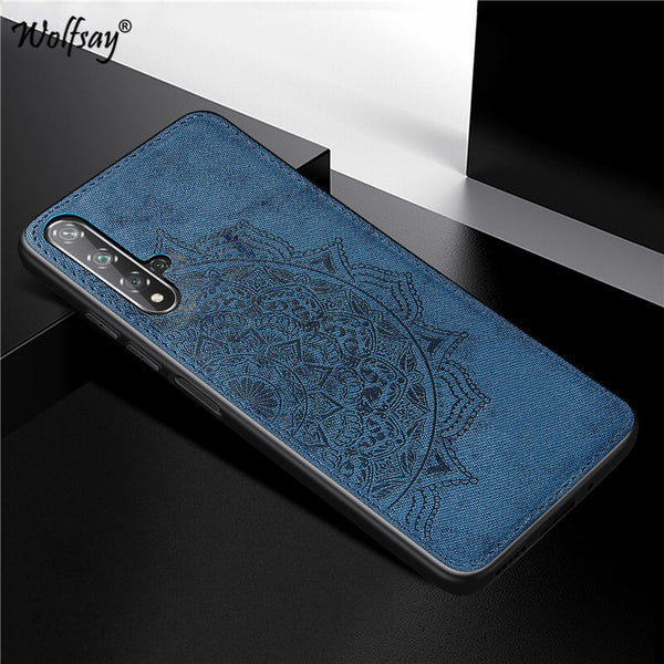 Blue / For Huawei Nova 5T - For Huawei Nova 5T Case Shockproof Soft Silicone Hard Back Cloth Texture Phone Case For Huawei Nova 5T Cover For Huawei Nova 5T