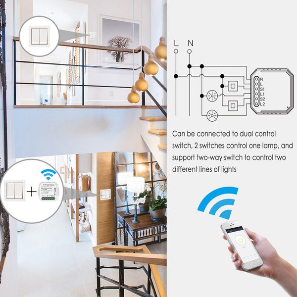 [variant_title] - Wifi Smart Light Switch Diy Breaker Module Smart Life/Tuya APP Remote Control Works with Alexa Echo Google Home 1/2 Way