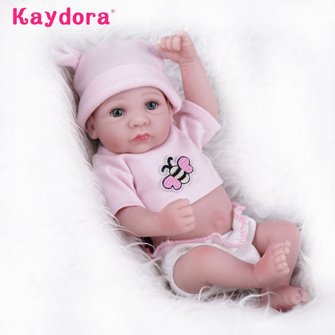 [variant_title] - Full Silicone Reborn Baby Dolls Cute Boneca Play Toys for Children 10 inch 28cm Lifelike Mini Menina Toddler Realistic Playmate