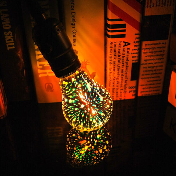 [variant_title] - Retro Led Bulb 3D Decorative Bulb Fireworks Atmosphere E27110 220V ST64 G95 G80 G125 A60 Edison Holiday Lights Christmas Lights