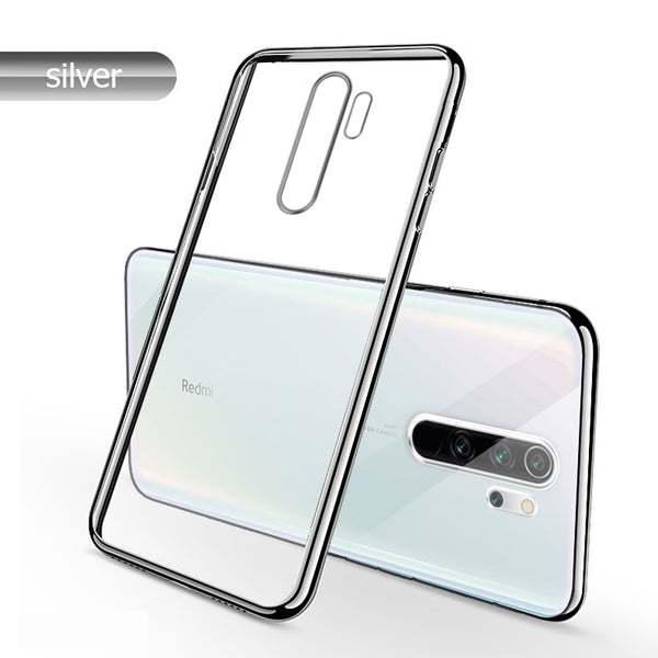 Silver / For Redmi Note 8 - For Xiaomi Redmi Note 8 Pro Case Laser Plating Luxury TPU Soft Clear Cover Xiomi Xiaomi Mi Redmi Note 8 Note8 Crystal Phone Case