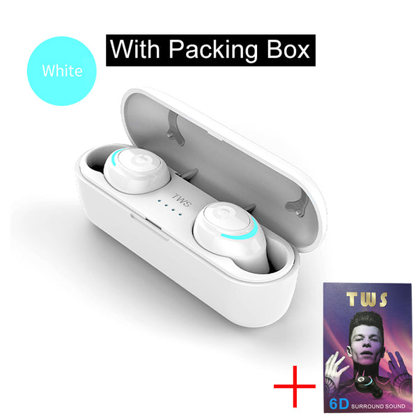 White - Bluetooth 5.0 Wireless Earphone TWS In Ear Headphones Handsfree Earphones Headphone Sport Earbuds Headset For Phone With Mic