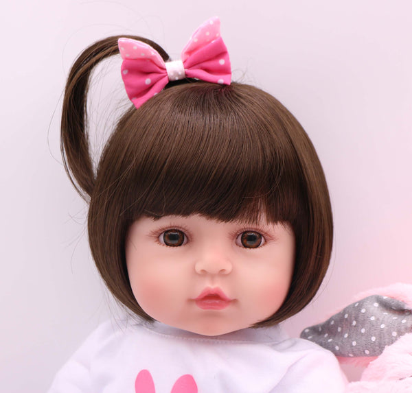 [variant_title] - 47cm/58cm silicone bebe reborn doll pink cute rabbit costume realistic baby baby gives children the best birthday Christmas gift